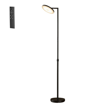 LED vloerlamp verstelbaar met draaibare lampkop en timer | Zwart | 25x25x148-176 cm