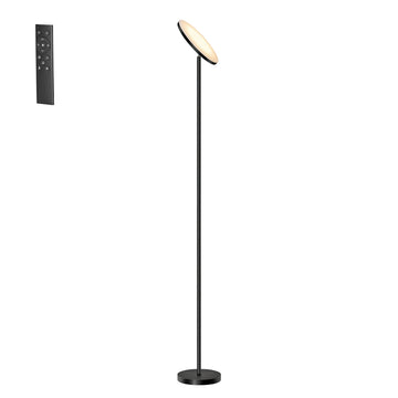LED-staande lamp 30 W met draaibare kop en afstandsbediening | Zwart | 25x25x176 cm