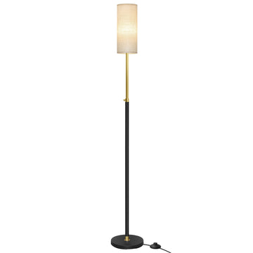 Hoogteverstelbare vloerlamp met voetschakelaar | Mat zwart | 25x25x148 cm