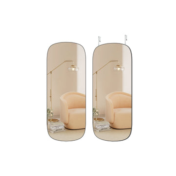 Set wandspiegels - zwarte decoratieve spiegel - MDF/glas - eenvoudig te monteren - 120 x 47 cm