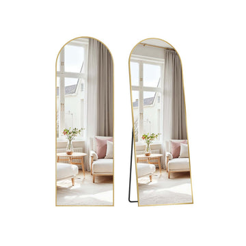 Grote passpiegel 160 x 50 cm - goud - gehard glas & aluminium