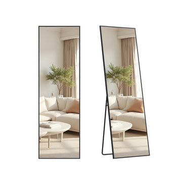 Rechthoekige passpiegel met stevig frame | Tintenzwart | 160x50 cm