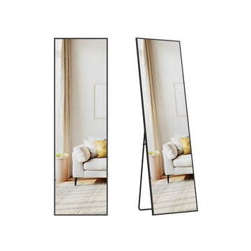 Lichaamsspiegel met stabiel frame | Inktzwart | 150x40 cm