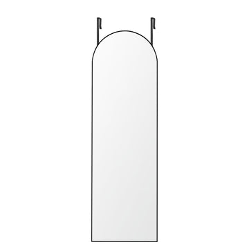 Spiegel voor wand of deur met aluminium frame | Zwart | 120x40 cm