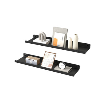 Metalen wandplanken voor fotolijsten | Zwart | 40x10x2,5 cm