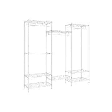 Metalen kledingrek met verstelbare planken, wit, 40 x 175 x 180 cm