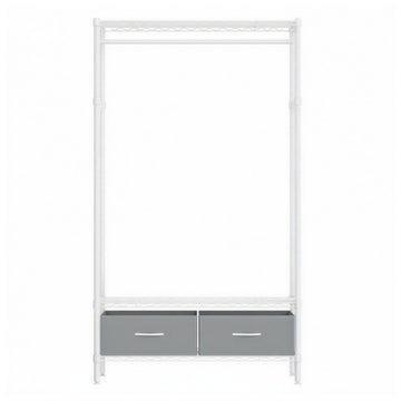 Open kledingkast met rasterplanken | Wit | 90x40x180 cm