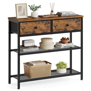 Consoletafel met 2 laden | Vintagebruin | 76,7x30x78,7 cm