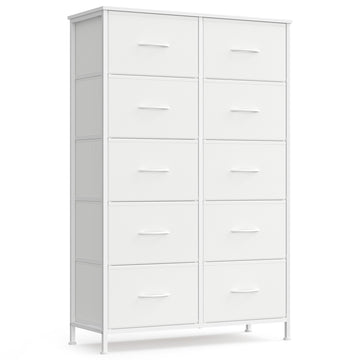Kommode met 10 laden | Wolkenwit-sneeuwwit | 76,7x30x116,7 cm