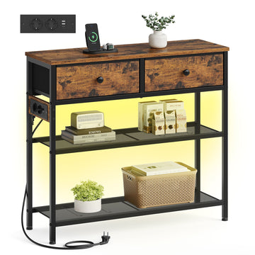 Consoletafel met 3 laden | Vintagebruin | 76,7x30x78,7 cm