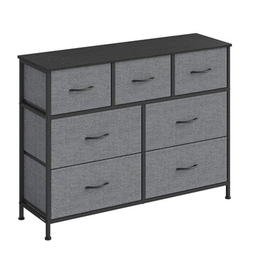 Ladekast met 7 stoffen laden | Grijs | 98,8x30x73,7 cm
