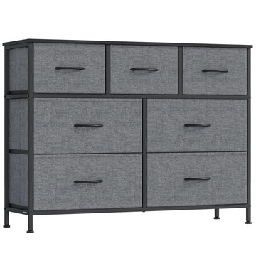 Ladekast met 7 laden | Leigrijs | 98,8x30x73,7 cm