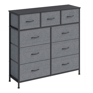 Ladekast met 9 stoffen laden | Grijs | 98.8x30x95.2 cm