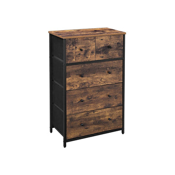 Ladekast met stoffen laden - opbergkast - kindveilig - 56 x 30 x 89,3 cm