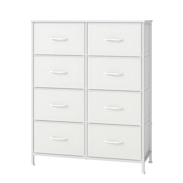 Ladekast met 8 stoffen laden | Wolkenwit Sneeuwwit | 76,7x30x95,2 cm