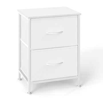 Ladekast met 2 stoffen lades | Bruin-zwart | 39,6x30x52,2 cm