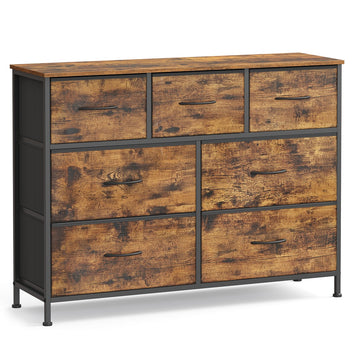Ladekast met 7 stoffen laden | Bruin-Zwart | 98.8x30x73.7 cm