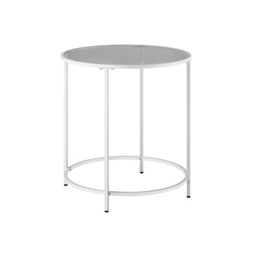 Bijzettafel met glazen blad - staal - gehard glas - 50 x 55 cm - 40 kg