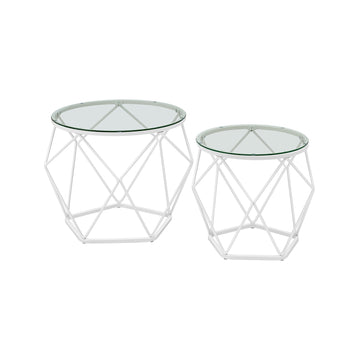 2-delige salontafelset glas - gehard glas - 50x40 & 40x36 cm