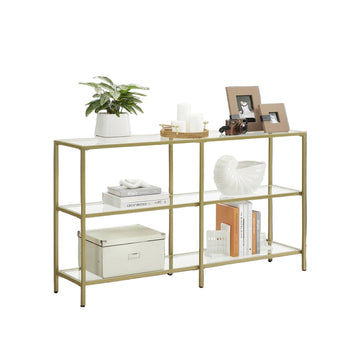 Consoletafel - Haltafel - Staal en glas - Stabiel en veilig - 130 x 30 x 73 cm