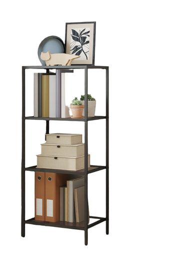 4-laags glazen badkamerrek - metaal en glas - 40 x 30 x 95 cm