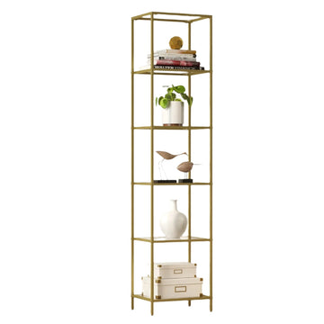 4-laags badkamerrek - stevig glas - metalen frame - 40 kg - 30x40x95 cm