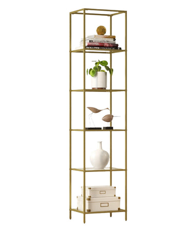 Badkamerrek 6 niveaus glas goud 177,3 x 40 x 30 cm