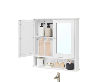 Spiegelkast voor badkamer, wandkast, ruimtebesparend, 56 x 58 x 13 cm