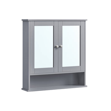 Spiegelkast voor wandmontage - grijs MDF - ruimtebesparend - 13 x 56,5 x 58,5 cm