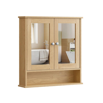 Spiegelkast badkamer - wandkast - MDF - bruin - 13 x 56,5 x 58,5 cm