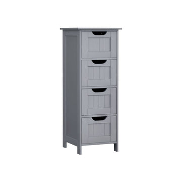 Badkamerkast met 4 laden - ruimtebesparend - 30 x 30 x 82 cm - grijs