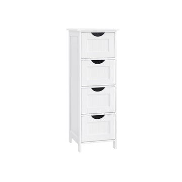 Bijzetkast met laden - opberger - wit MDF - 30 x 82 x 30 cm