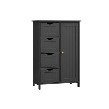 Badkamerkast opbergkast MDF 30x55x82 cm zwart