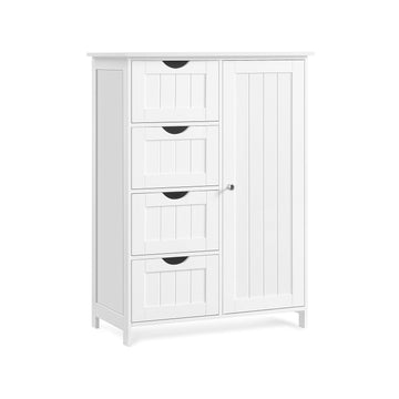 Smalle badkamerkast met 4 lades, wit, 35 x 65 x 90 cm
