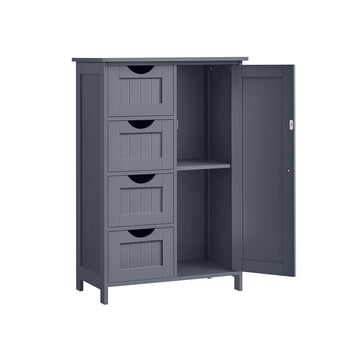 Smalle badkamerkast met 4 lades, MDF, ruimtebesparend, 30x55x82 cm