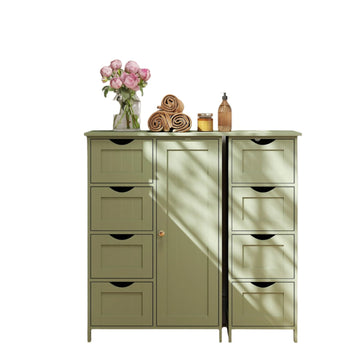 Smalle badkamerkast - smalle zijkast - groen - vochtbestendig MDF - 30x55x82 cm
