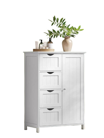 Badkamerkast wit MDF opbergkast ruimtebesparend 35x65x90 cm