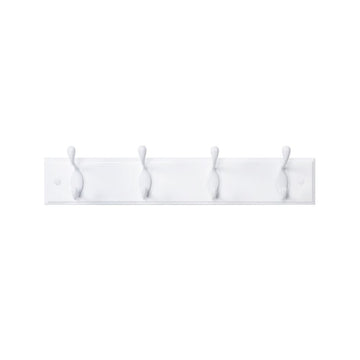 Wandkapstok met 4 haken, wit, 40 x 9 x 7 cm