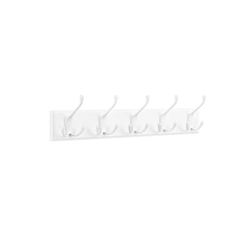 Wandkapstok met 5 drievoudige haken, MDF/metaallegering, 50,4 cm, wolkwit, 20 kg