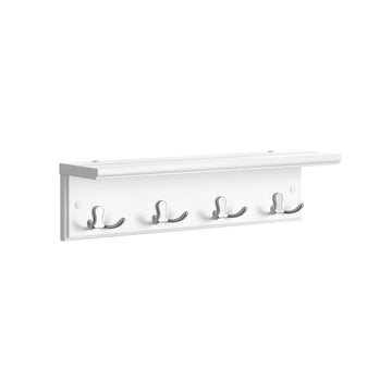 Wandkapstok met plank – halopberger – 8 ophangmogelijkheden – 40 x 10,5 x 10,5 cm