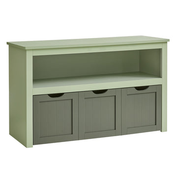 Kinderboekenkast met wieltjes - opbergrek - ruimtebesparend - 30 x 102 x 60 cm - groen