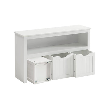 Witte opbergkast MDF, 102 x 30 x 60 cm, draagvermogen 45,4 kg, met accessoireset