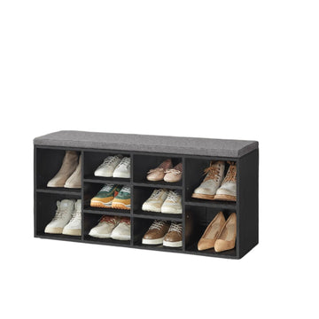 Schoenenbank - Schoenenrek - Zithoek - Ruimtebesparend - 30,1 x 104,1 x 48,1 cm - Zwart