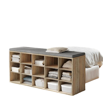 Schoenenbank met opbergruimte en zitplaats – max. 200 kg – 30 x 105 x 48 cm