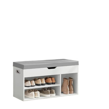 Schoenenbank met opbergruimte, gewatteerd, 3 open vakken, 30 x 80 x 44 cm