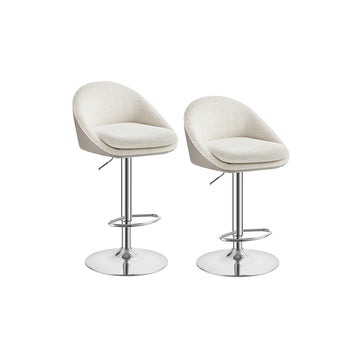 Set van 2 barkrukken - in hoogte verstelbaar - PU-leer - 52,5 x 50 x 97,5-108,5 cm