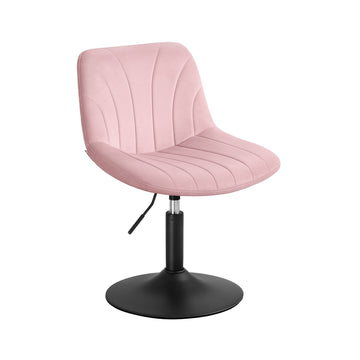 Schminkstoel met rugleuning | Pastelroze | 43x46,5x65,5-77,5 cm