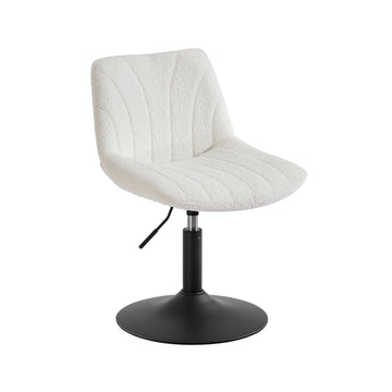 Barstoel met rugleuning en draaibare zitting | Crèmewit | 43x46,5x65,5-77,5 cm