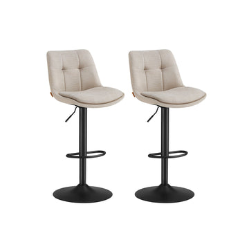 Barkrukken verstelbaar, multiplex, ergonomisch, 43x48,5x(93,5-114) cm, crèmewit