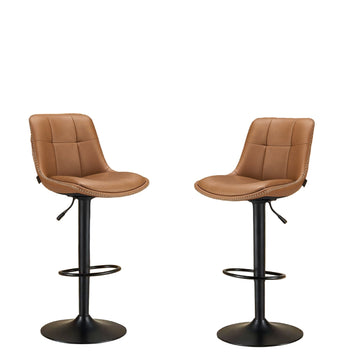 Set van 2 barkrukken - ergonomisch - bruin - 44 x 48 x (90-112) cm